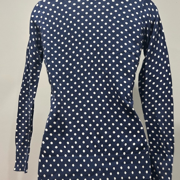 Polka dot fitted cardigan V neckline - Picture 4 of 5